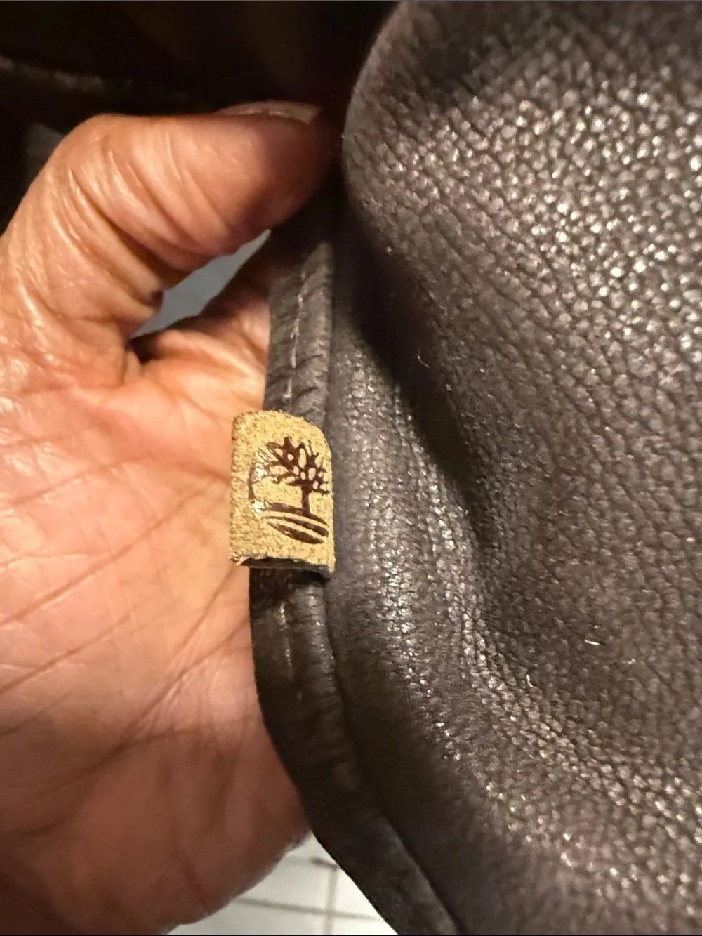 Vintage Timberland Two-Tone Brown Leather Bomber Jacket
